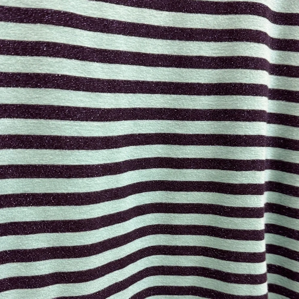 Talbots Teal and Navy Striped Long Sleeve Tee - Picture 2 of 6